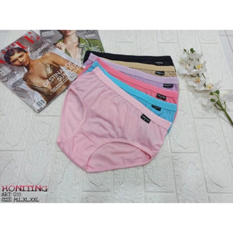 TERBARU... 6 PCS CELANA DALAM WANITA HONITING 123/CELANA DALAM WANITA POLOS/CELANA DALAM WANITA IMPO