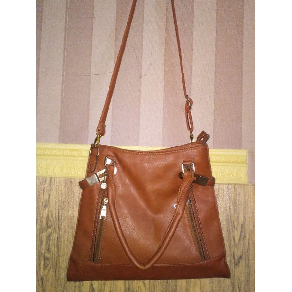 tas kulit wanita coklat import second