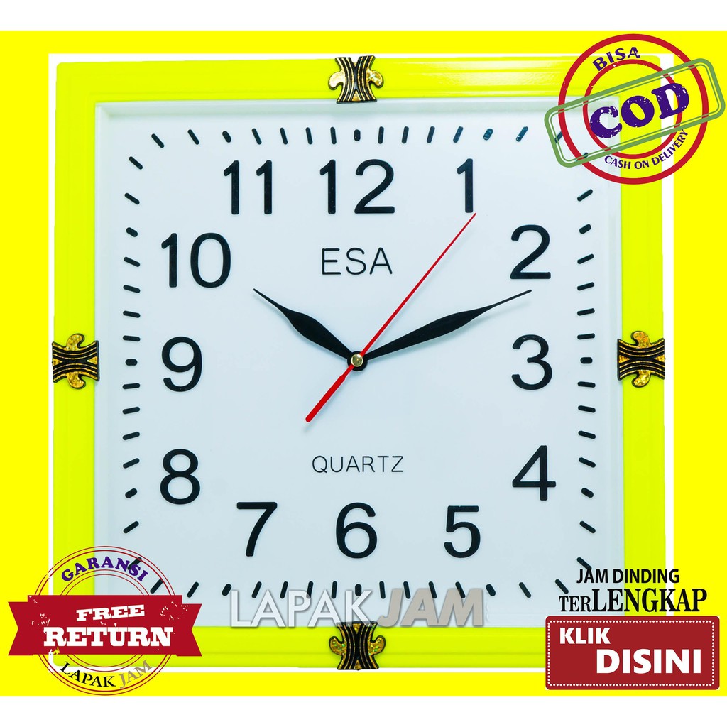 Jam Dinding Minimalis Dekorasi Rumah Sweep Movement Unik Wall Clock ESA 971