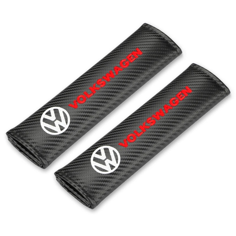 2pcs Cover Sabuk Pengaman Mobil Bahan Carbon Fiber Untuk Volkswagen Golf MK6 MK7 Polo Jetta Beetle Passat Scirocco Tiguan CC