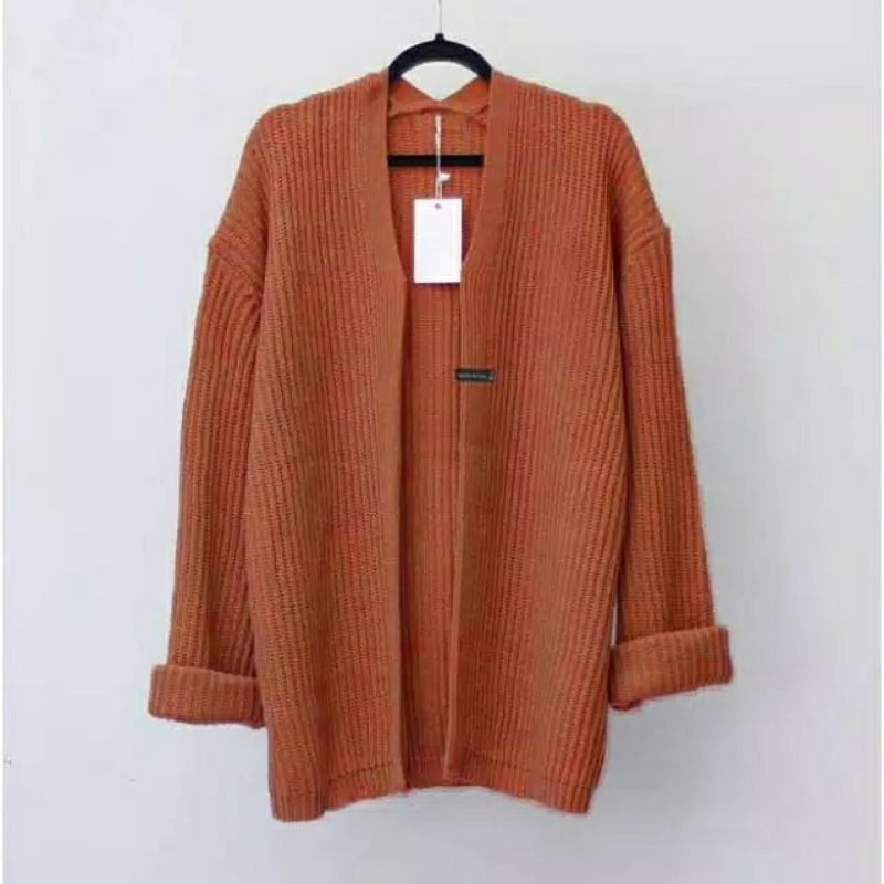 CARDIGAN RAJUT BERSKA PREMIUM TERLARIS MKM-Coral