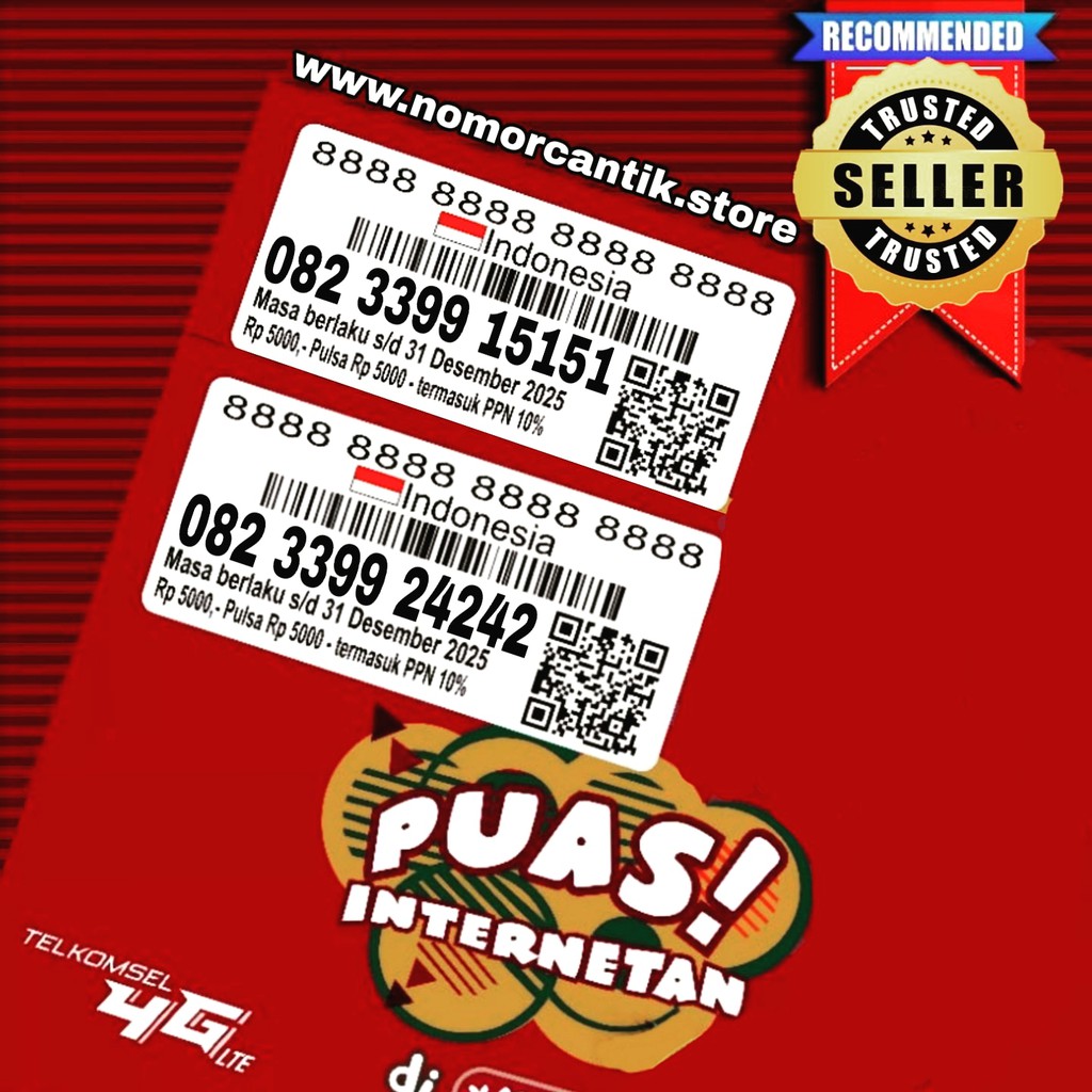Nomor Cantik Kartu As Telkomsel ABABAB TRIPLE AB 39 3399 NOMOR CANTIK TELKOMSEL KARTU AS SIMPATI 4G
