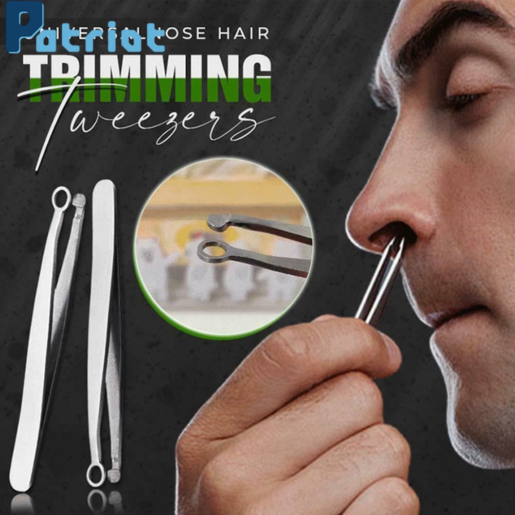 1 Pc Pinset Klip Rambut Hidung Alis Wajah Multifungsi Bahan Stainless Steel Metal