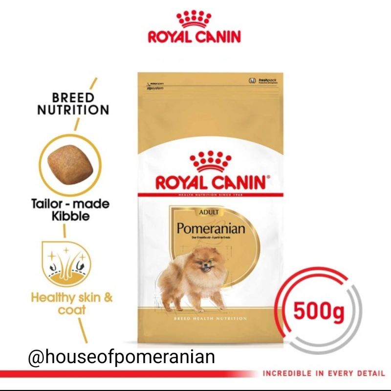 ROYAL CANIN POMERANIAN ADULT 500GR makanan dogfood anjing mini pom