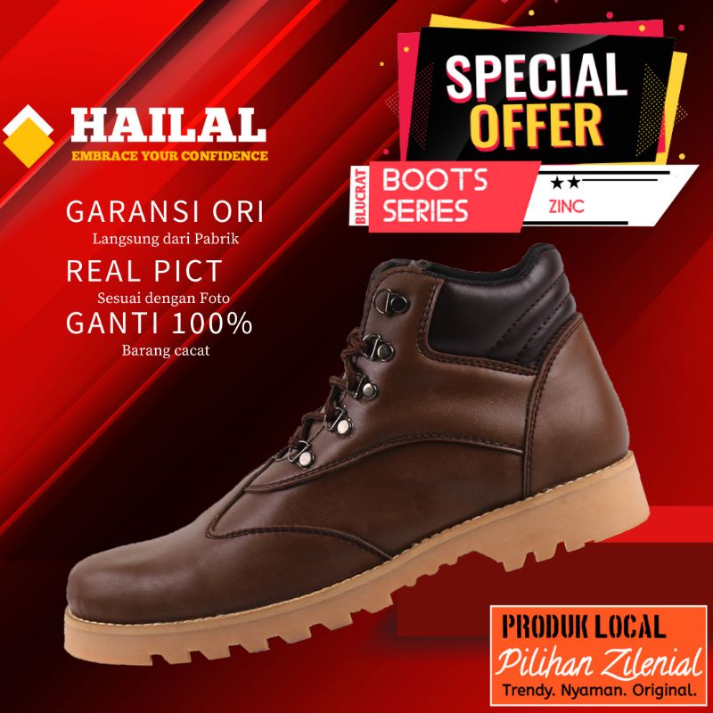 Sepatu Boots Safety Pria Pendek Kerja Original ZNC