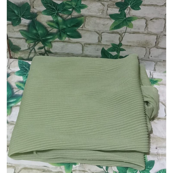 HIJAB SEGIEMPAT PLISKET BELLA SQUERE POLOS /HIJAB PLISKET/COD-Hijau mint