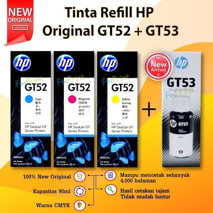 Tinta Refill Original Ink Bottle HP GT51 GT52 Printer HP