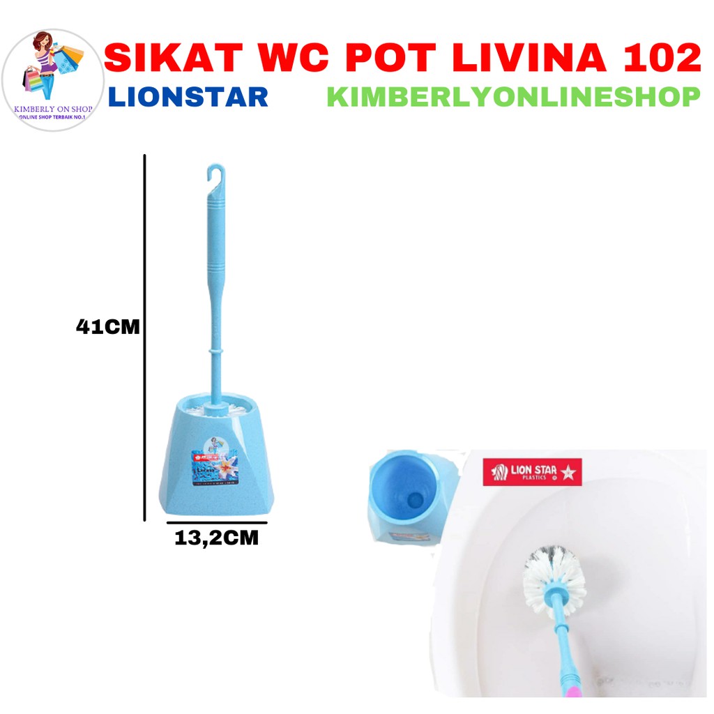 Sikat WC Tatakan-Livina Toilet Brush NO. 102 W/ POT-Lion Star BO-2