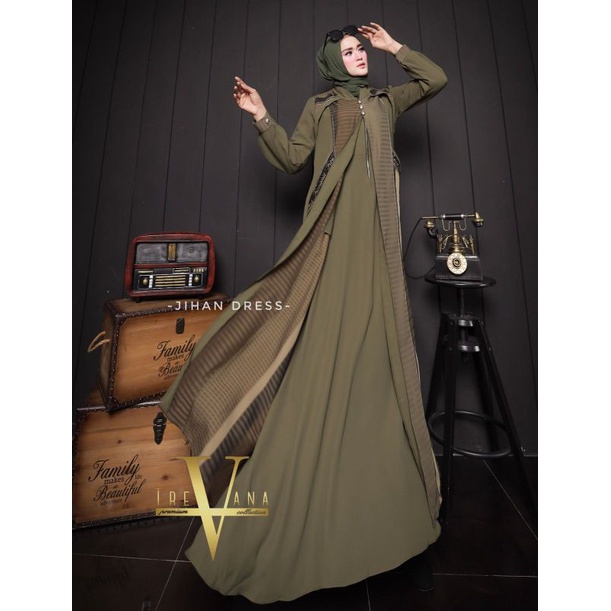 Jihan Dress Ori by Trevana Collection Premium / Dress Syar'i / Gamis Pesta Mewah / Baju Syar'i Terbaru / Dress Polos Mewah / Fashion Muslimah Branded-2