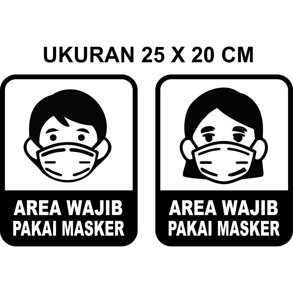 stiker cutting dinding rambu rambu wajib masker