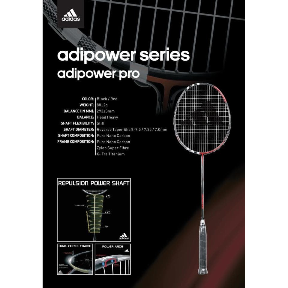 adidas adipower pro badminton racket