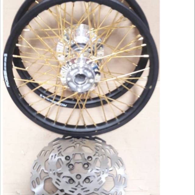 Velg satria fu jari2 kuning velg hitam doff/kulit jeruk