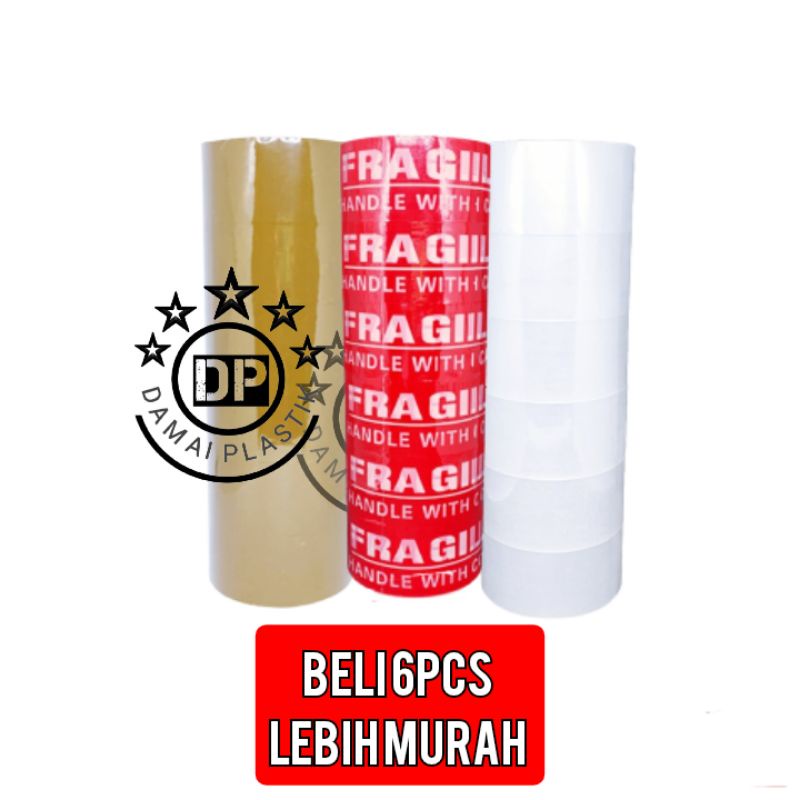 

HJK LAKBAN BENING SELOTIP LAKBAN COKLAT FRAGILE 2INCH 45MM 100YRAD 100YR Lakban unboxing video Paket