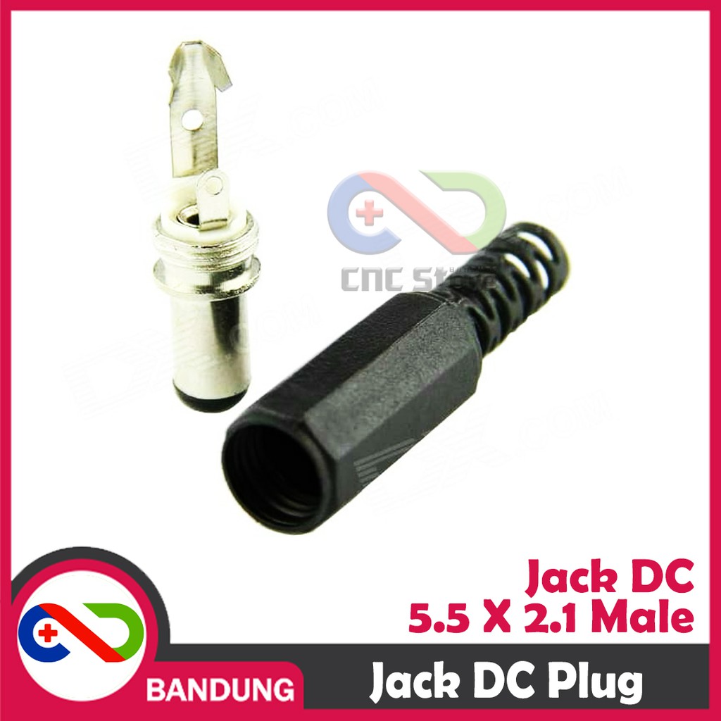 JACK DC 5.5 X 2.1 MALE SOCKET DC ADAPTOR JACK PLUG BLACK