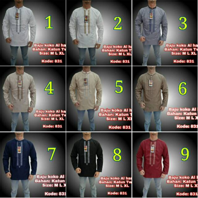 Koko Al Hadj/koko dewasa murah/koko panjang/baju koko/baju taqwa cowo/baju takwa/baju lengan panjang