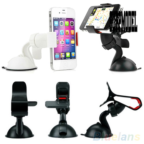 Bracket Stand Holder Handphone / GPS Universal Rotasi 360 Derajat Untuk Kaca Depan Mobil