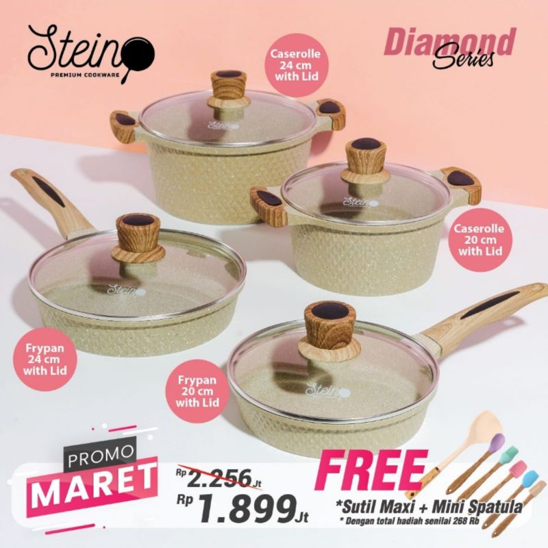 Paket hemat steincookware stein cook ware panci wajan PAKET DIAMOND
