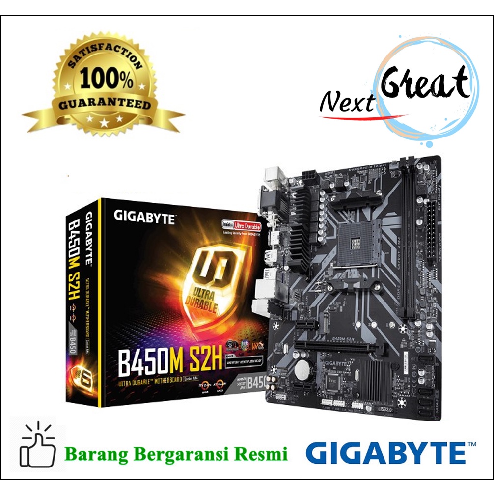 Jual Gigabyte Motherboard B450M S2H Micro ATX Socket AM4 2 X DDR4 ...