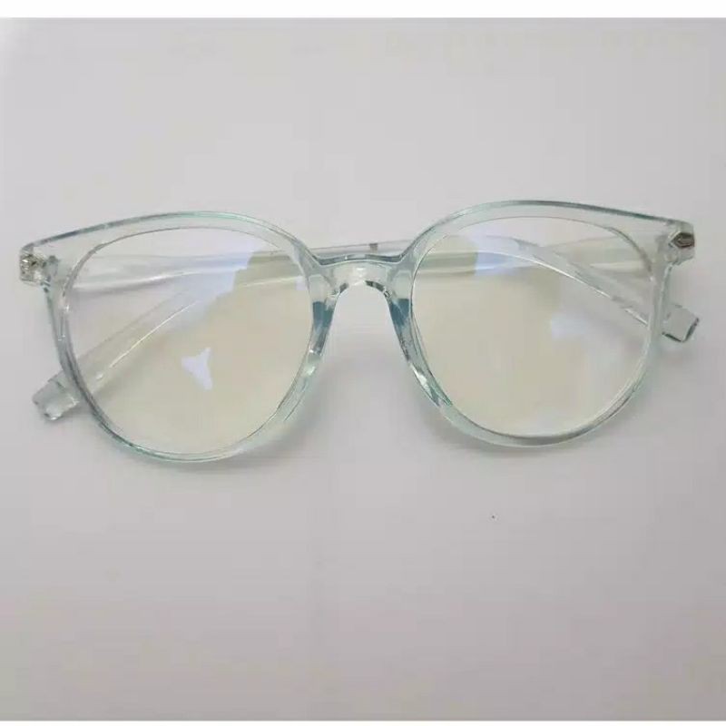 Kacamata anti radiasi  Wanita Pria Frame Sunglasses Lensa Transparan import TOSERBA-Hijau