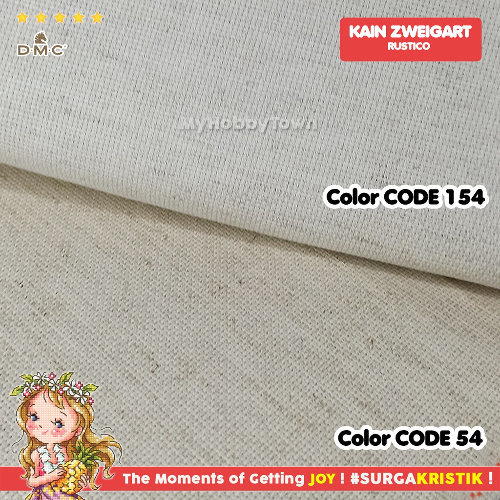 Kain Sulam Kristik Strimin Linen Aida 14ct Zweigart Rustico Karung