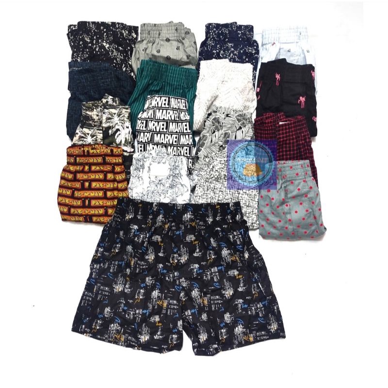 celana boxer unisex brand orginal paket 3 pcs