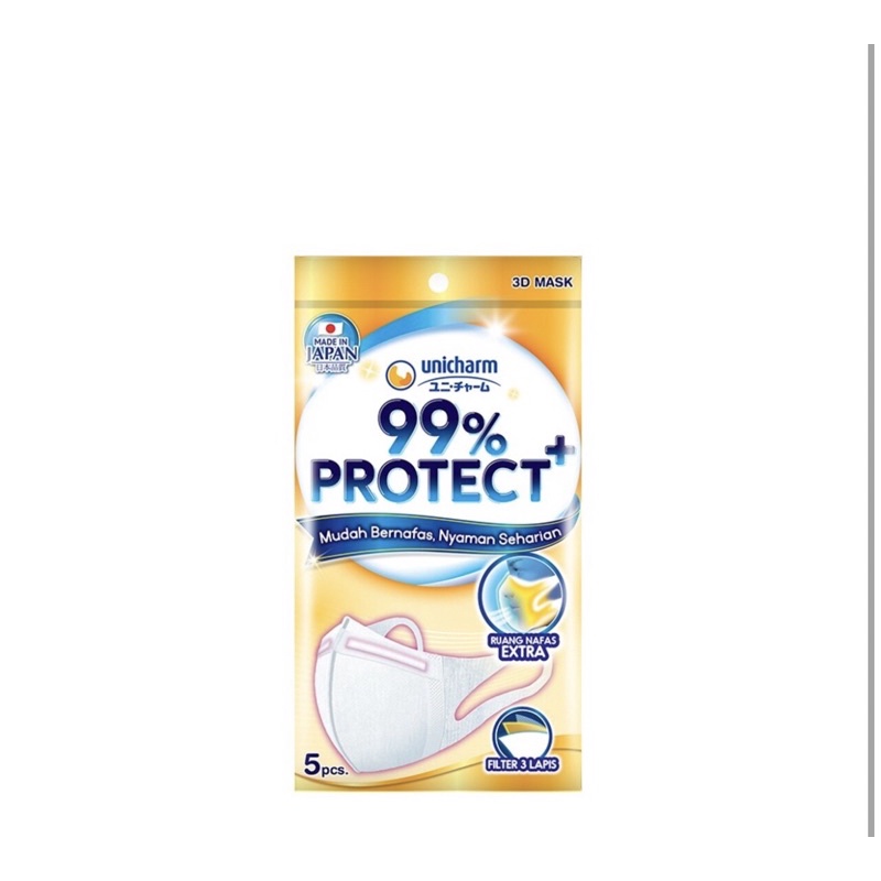 unicharm Mask 99% Protect 3D 5 s Masker duckbill 3D 5s isi 5pcs masker unicharm