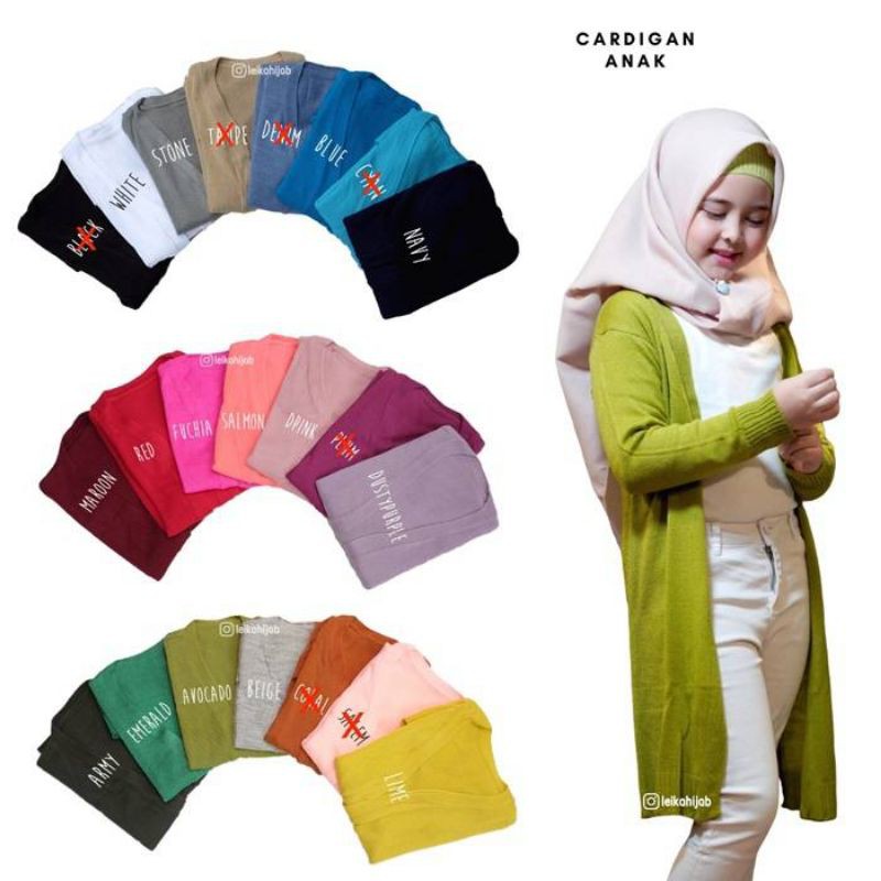 leika hijab cardigon anak all size