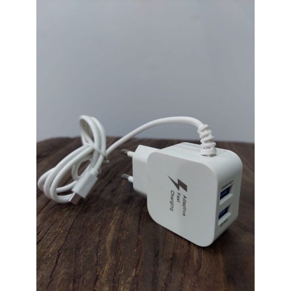 CHARGER ANDROID 2 USB 3.1A SAMSUNG OPPO XIAOMI VIVO MIKRO USB