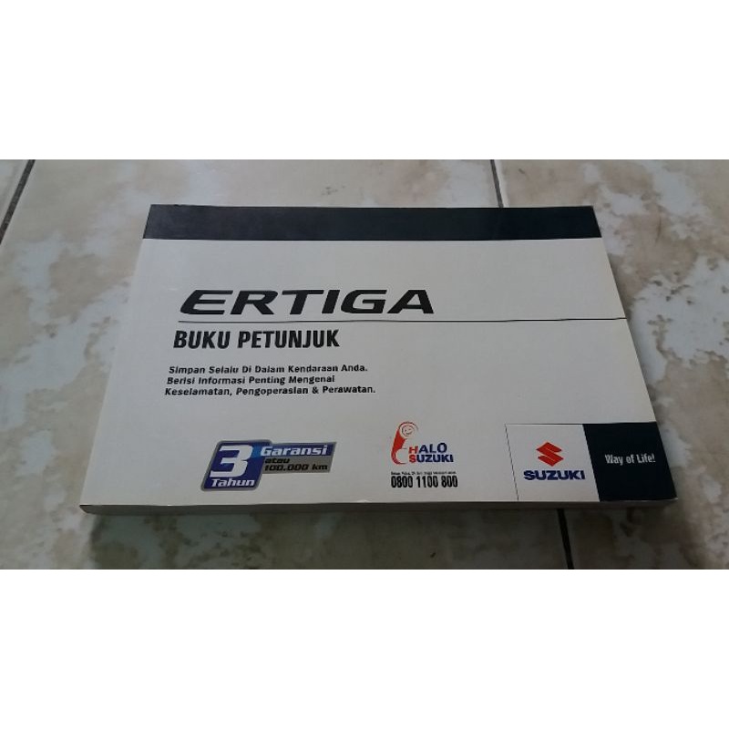 Buku Owners Manual Book Pedoman Petunjuk Suzuki Ertiga th 2012 s/d th 2016