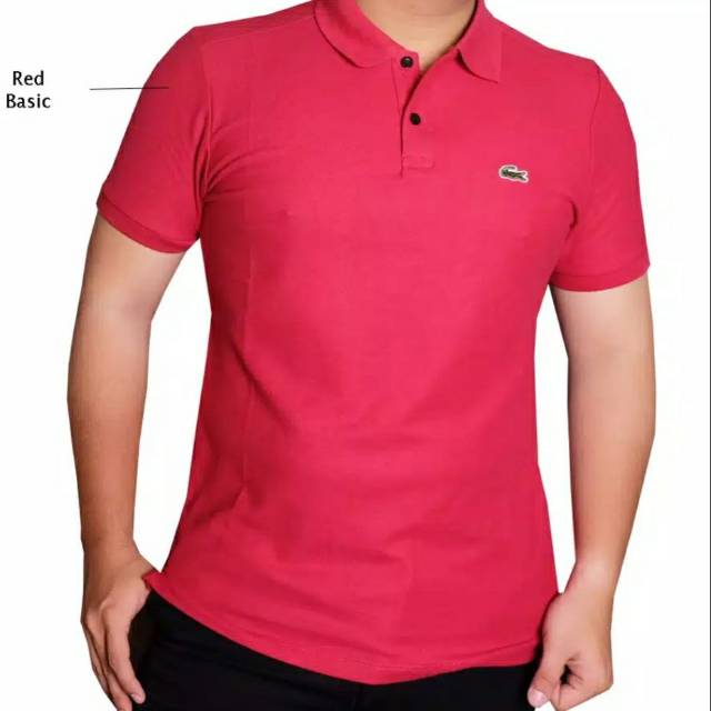 lacoste red polo t shirt