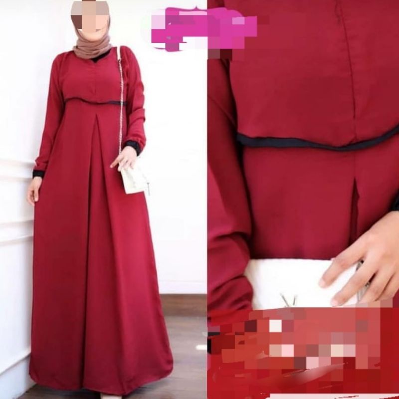 Moana basic dress fashion muslim remaja wanita