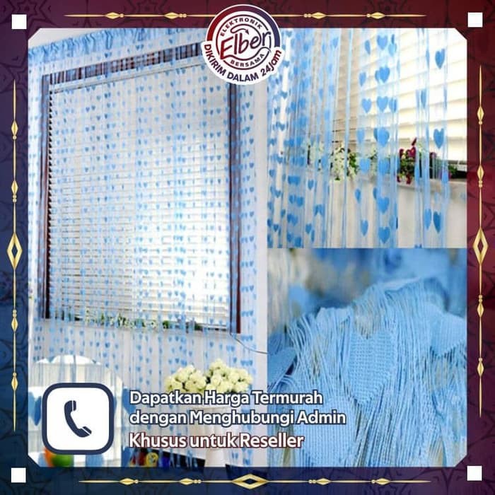 Tirai Benang Motif Love Tirai benang heart Motif Tirai Benang Korea - PT909