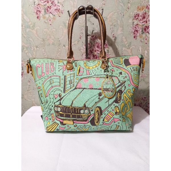 tote bag Brera art bag genuine lather