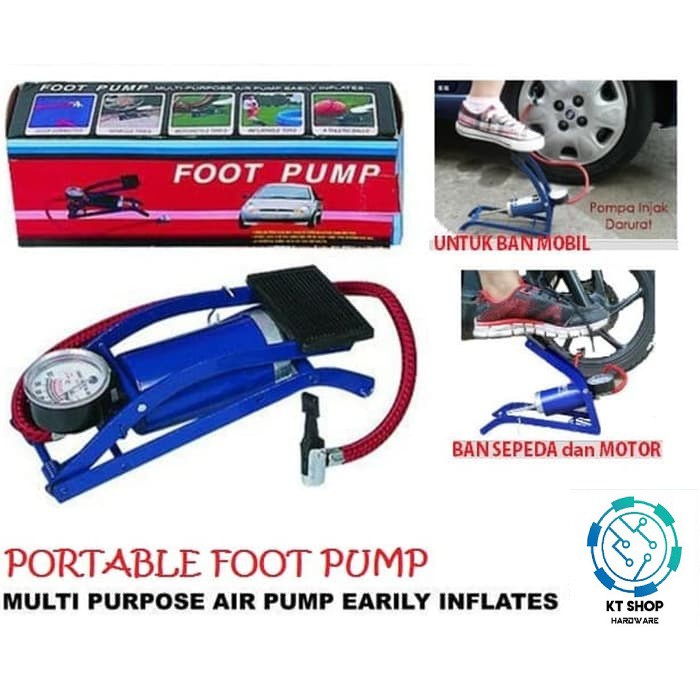 Pompa Injak Kaki Pompa Angin Darurat Portable Foot Pump