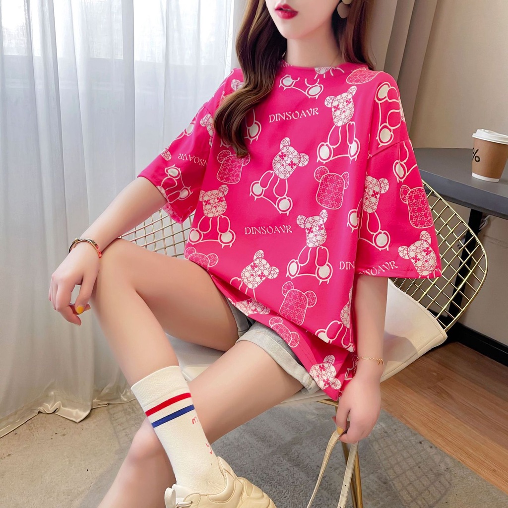 THISTLE - Oversize Tee Tshirt Wanita Model Longgar Motif Boneka K Full Print