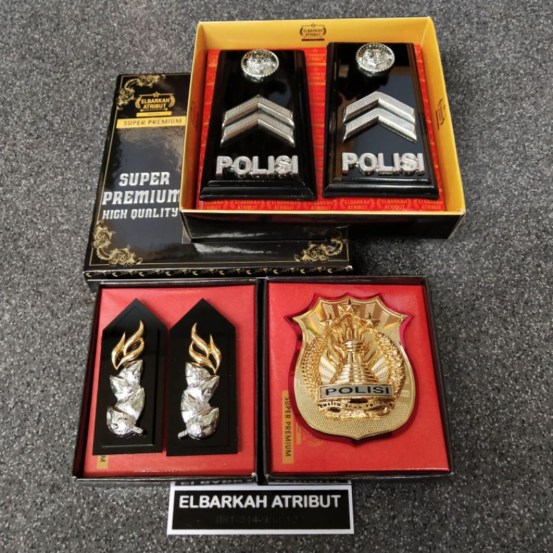 (cod) SATU PAKET PANGKAT + MONOGRAM + KEWENANGAN BRIPDA BRIPTU BRIGADIR BRIPKA AIPDA AIPTU FULL AKRILIK GLOSY POLRI POLISI KUALITAS SUPER PREMIUM 86