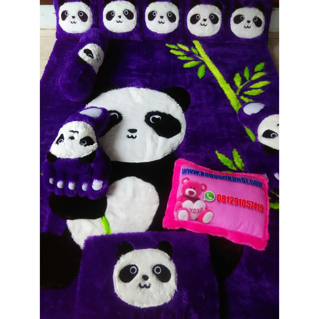 Karpet Karakter Panda Ungu