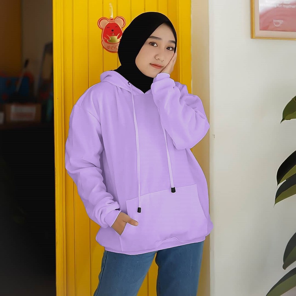 [END YEAR SALE] Hoodie Oversize / Hoodie Wanita Natural Polos Premium / Hoodie Oversize Wanita Korean Style