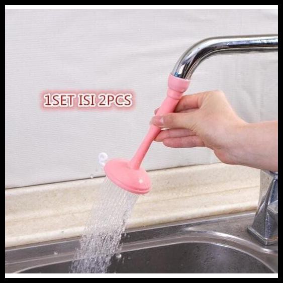 PROMO SAMBUNGAN KERAN PLASTIK IRIT AIR DAPUR / WASTAFEL / PIPA AIR /KRAN AIR - MERAH MUDA