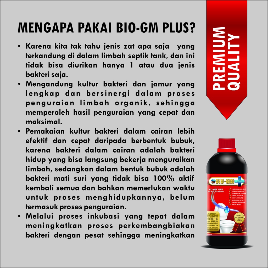 Cairan Wc Mampet BIO GM PLUS Solusi WC MAMPET - CEPAT DAN HEMAT 2X Lebih Cepat