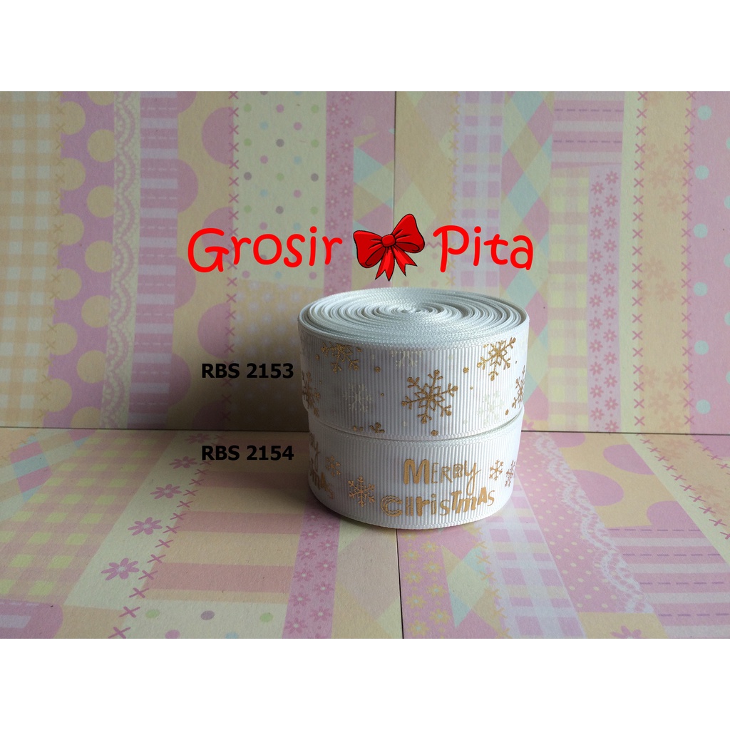 

(25 yard) Pita Grosgrain Motif Natal RBS 2153,2154 | Pita Motif Christmas | Toko Bahan Craft | Grosir Pita