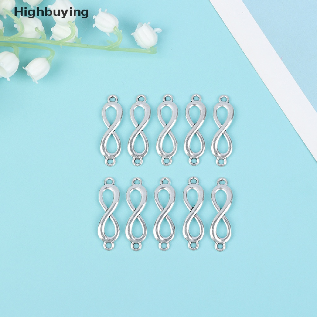 Hbid 20PCS Charms Link Simbol Infinity Warna Silver Untuk Membuat Liontin DIY