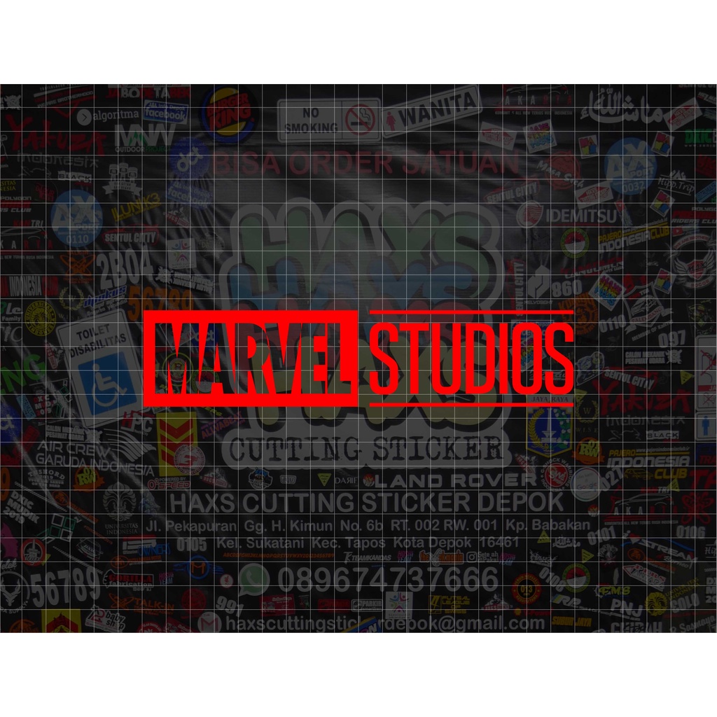 Cutting Sticker Marvel Studios V.1 1 Warna Ukuran 18 Cm Untuk Mobil &amp; Motor