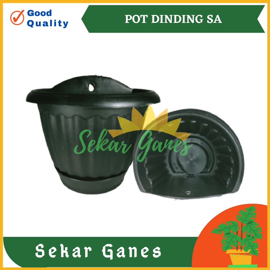 POT DINDING TEMPEL SA 20 HITAM POT DINDING TEMPEL PLASTIK UNIK MURAH GROSIR WALL FLOWER