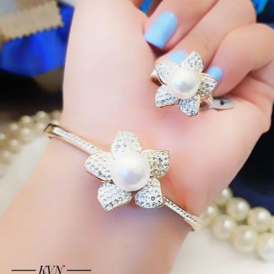 Perhiasan Xuping Set Gelang dan Cincin Cantik D448