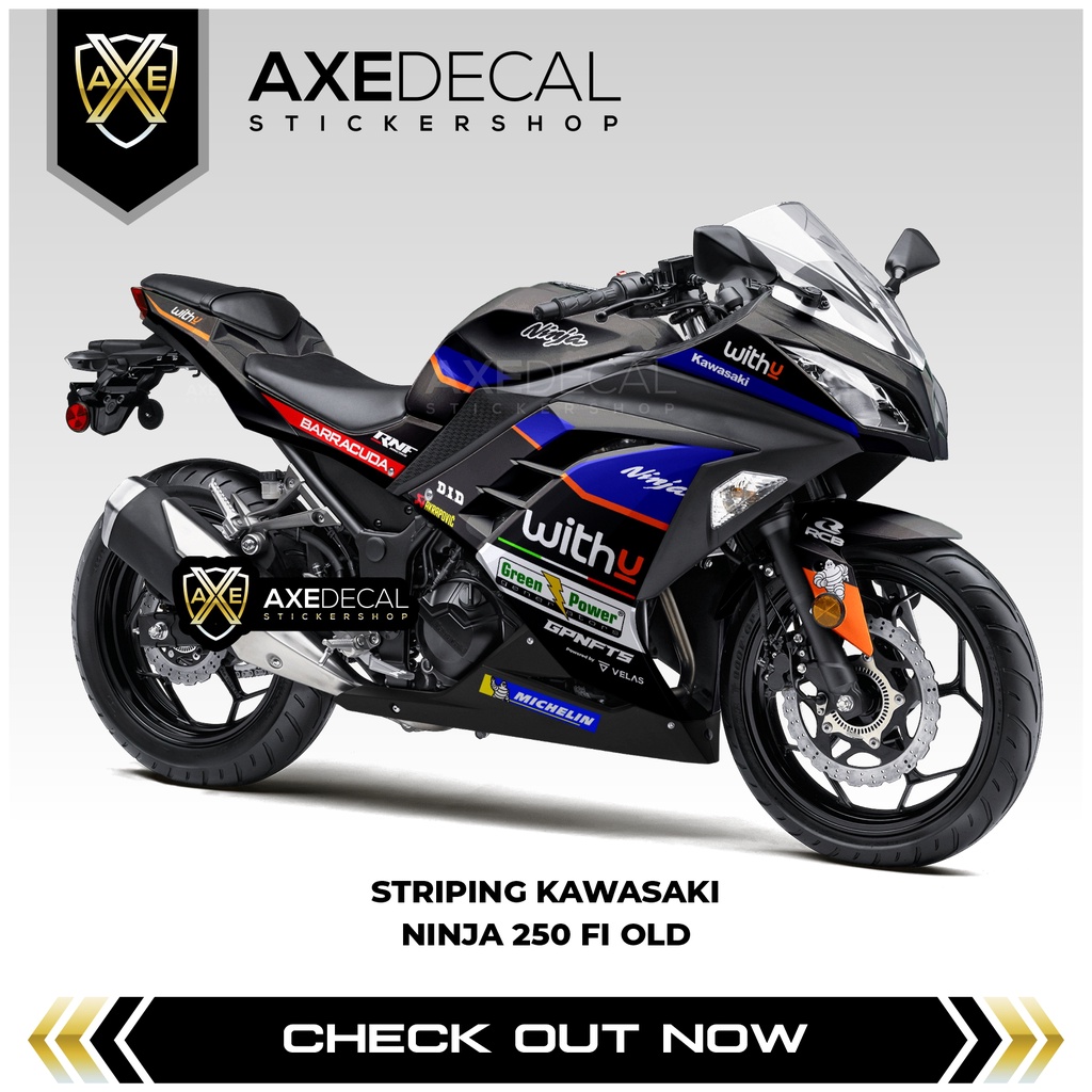 Striping Ninja 250 Fi RNF Withu / Stiker Motor Kawasaki NInja Fi / Stock Decals