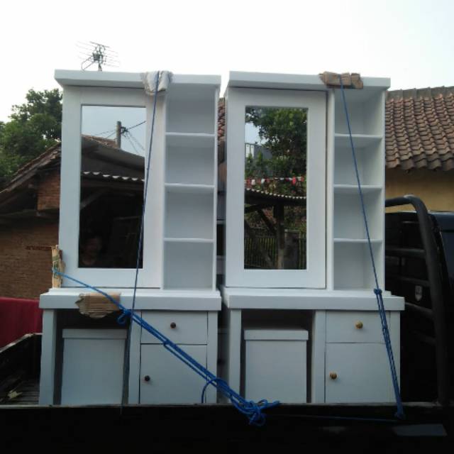 Meja rias minimalis murah kaca sleding bandung only