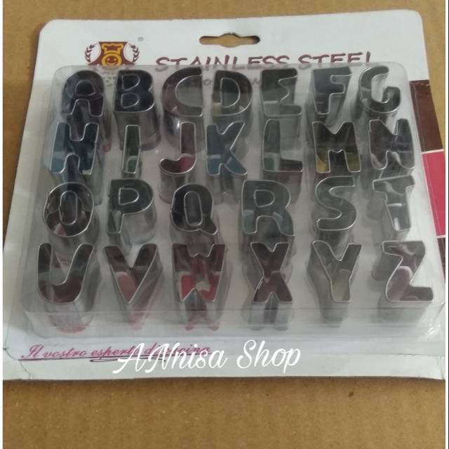 Cutter fondant dan cookies alphabet stainless