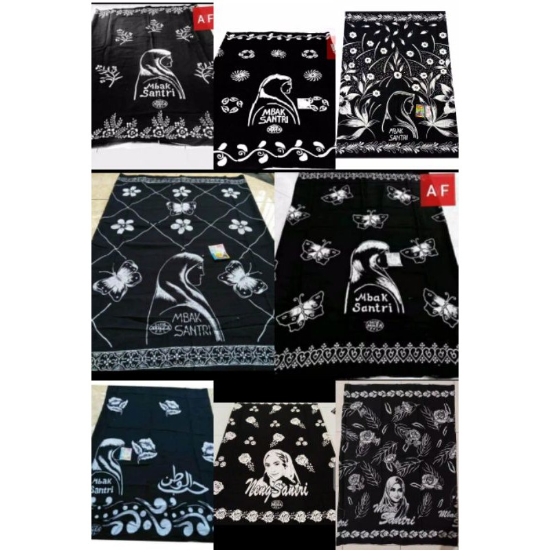 Sarung Goyor Mbak Santri Monokrom (hitam putih) -Sarung Batik Gloyor