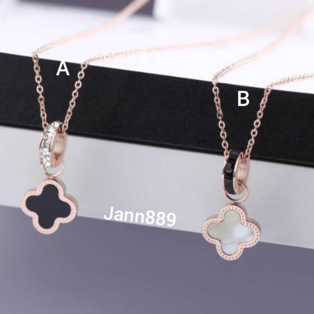 Kalung premium titanium asli anti karat selamanya uk 45cm FZ